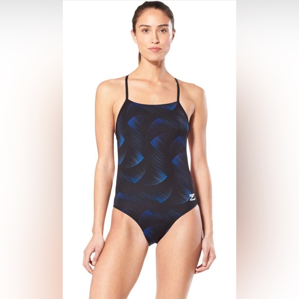 Speedo Women's Swimsuit One Piece Endurance The One Printed Beta Blue Size 26